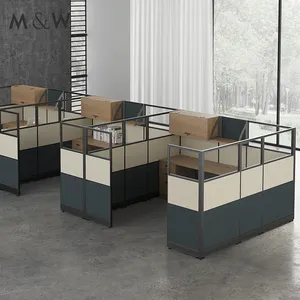 מפעל ישיר מכירה מחיצה מודולרי ריהוט L בצורת שולחן יצרן 3 אדם משרד תחנת עבודה