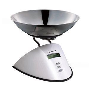 Báscula de cocina electrónica Veidt con control táctil, para uso doméstico y en el extranjero, con bandeja y tazón, de acero inoxidable, 5 kg, 14192-253B - Product Image 1