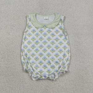 Romper de Verano para Bebés Niñas, de Alta Calidad, Algodón Suave, Color Verde, Manga Corta, Diseño de Burbujas, Estampado Animal, Estilo Lindo, Envío Inmediato, Venta al Por Mayor - Product Image 4