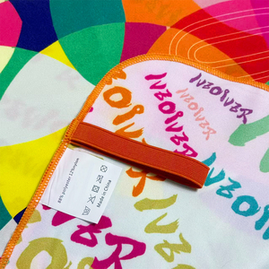 Serviette de plage en microfibre à impression intégrale par sublimation 80x160cm, imprimée double face, fermeture à pression, couleur HD pleine couleur 200gsm - Product Image 4