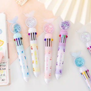 10 <span class=keywords><strong>in</strong></span> <span class=keywords><strong>1</strong></span> renkli kalem kawaii 10 renk tükenmez kalemler karikatür kelebek plastik tükenmez kalem bling kalp glitter madeni pul ile - Product Image 4