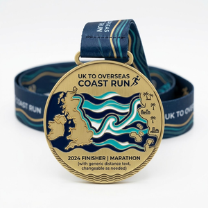 SWCP South West Coast Chemin Wales Coast Path Atlantic Coast Challenge Médaille 3D Personnalisée pour les Courses Costières de Grande-Bretagne avec Ruban - Product Image 2