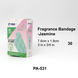 VENDAS ADHESIVAS FRAGRANCE BANDAGE-JASMINE CON PATRÓN IMPRESO, ESTÉREILES, SIN LÁTEX, EN ENVOLTORIO INDIVIDUAL PA-531 - Product Image 2