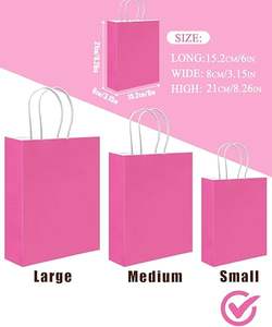 대량 소형 크라프트 종이 선물 가방 손잡이가 있는 종이 가방 공예 및 의류 다용도 - Product Image 3