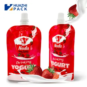Custom Printed Reusable Liquid Doypack Bags Baby Food Packaging Fruit Puree Bag Yogurt Bag Stand Up Spout Pouch With Spout