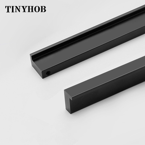 <span class=keywords><strong>Poignée</strong></span> de porte de placard pour tiroirs de meubles A-0400 Longue en alliage d'aluminium Moderne Simple 1m Doré Noir Or Vis - Product Image 5