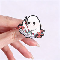 Ensemble de broches émaillées fantômes d'Halloween, mignonnes, en alliage de zinc, pour sac à dos, veste, chapeau, revers, accessoire de collection, cadeau