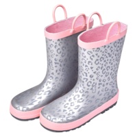 Bottes de pluie en caoutchouc imperméables pour enfants, pour l'hiver, avec doublure chaude, bottes de neige, chaussures d'extérieur pour enfants en hiver