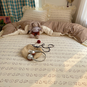 Adorable Juego de Ropa de Cama con Estampado de Perrito - Sweet <span class=keywords><strong>Dreams</strong></span>, Juego de 4 Piezas con Volantes, Fácil de Lavar y Suave - Product Image 2