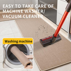 Tapis de sol de cuisine rectangulaire, couleur unie, antidérapant, absorbant l'huile, lavable, résistant aux taches, tapis de porte long - Product Image 3