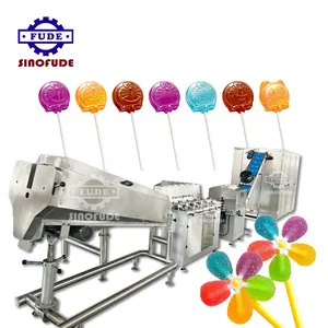 Chaîne de production automatique de bonbons ronds et plats en forme de bâton de bonbons fournisseur de machine à fabriquer des bonbons