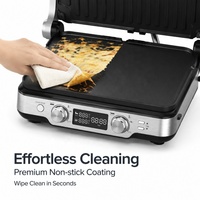 Grill de contact électrique professionnel 2300W, 6 tranches, presse à panini, grande plaque de cuisson, sans fumée, antiadhésif, céramique