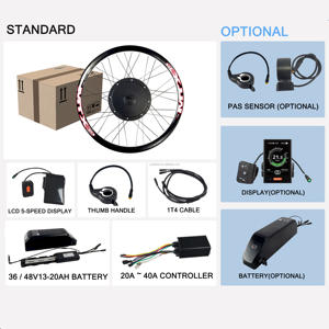 Kit de Motor de <span class=keywords><strong>bicicleta</strong></span> eléctrica de 1000W-3000W con pantalla LCD, acelerador de energía Solar, batería portadora trasera, 700C, <span class=keywords><strong>bicicleta</strong></span>, 52V, Rear-48V - Product Image 3