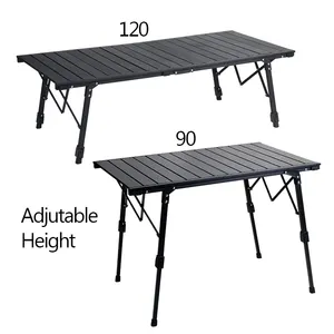High Quality Outdoor Heavy Duty Light Weight Portable Foldable Rolling Adjustable Camping Table For Picnic