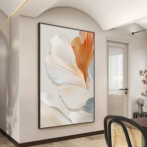 Tableau mural abstrait en toile à l'huile, cadre rectangulaire en aluminium, pièce unique pour la décoration de fond de canapé dans le salon - Product Image 5