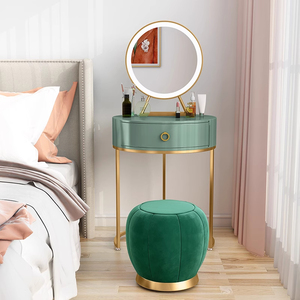 Coiffeuse Moderne Style <span class=keywords><strong>Scandinave</strong></span> avec Miroir LED Intégré, Écologique, Durable, Table de Maquillage Réglable, Gain de Place - Product Image 6