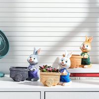 Pot de fleurs créatif de style coréen en forme de petit animal, lapin mignon, pour plantes succulentes, décoration de table pour plantes vertes