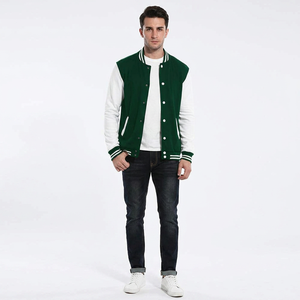 Premium Patches Baseball Letterman Varsity Jacket Stylish Wool <b>Leather</b> Sleeve Custom Logo Design Wholesale Men's Jackets - Product Image 1