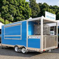 Chariot mobile de restauration commerciale Oriental Shimao, cuisine complète, remorque en fibre de verre pour les applications alimentaires américaines, four à pizza et frites