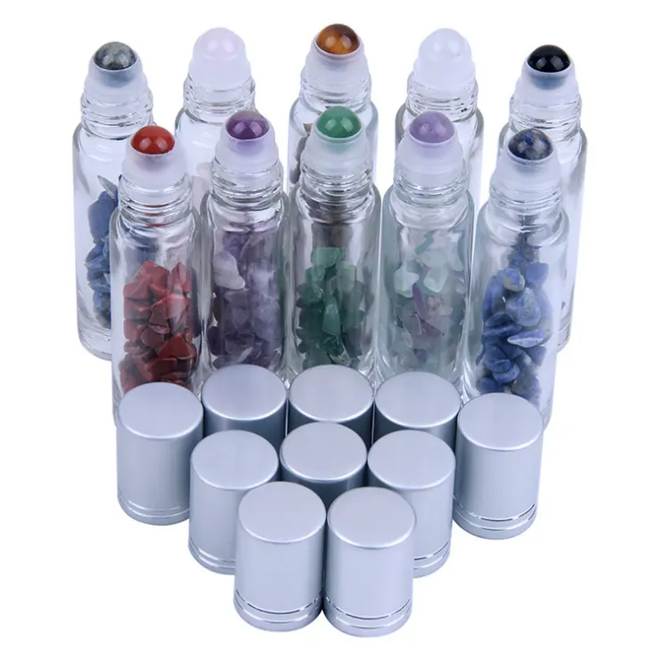 Großhandel Beliebteste 10ML transparente Glas ätherische Öl Crystal Roller Ball Parfüm Flasche