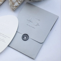 Personalizado Irregular Tarjeta de Boda Invitación 3D Papel de Arte en Relieve Impresión Digital Contenido Personalizado Forma Simple Sobre Lujoso