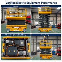 Plateforme élévatrice à ciseaux autopropulsée entièrement électrique hydraulique pour travaux en hauteur, élévateur mobile pour la construction et l'entretien