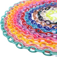 AB couleur longueur 50cm coloré acrylique lien chaîne homard fermoir chaînes pour lunettes chaîne faisant des résultats de bijoux