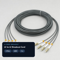 Kabel Patch Breakout Fiber Optik LC 4 Core LSZH 3 Meter untuk Jaringan Pusat Data