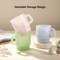Tasse à café en verre résistant à la chaleur personnalisée OEM, tasse à thé colorée avec poignée pour café, vente au détail, cadeau, vente en gros, verrerie