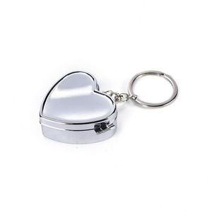Estuche para Pastillas de Doble Compartimento con Espejo, Bloqueable, de Alta Calidad, Color Plateado, Decorativo, en Forma de Corazón, Metálico - Product Image 2
