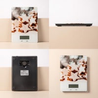 Báscula Digital de Cocina para Alimentos con Patrón de Galletas Estrelladas, Vidrio Templado, Capacidad de 5 kg, para Medir Ingredientes de Repostería Navideña en Casa