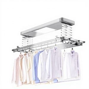 Séchoir Électrique Pliable Intelligent Automatique avec Télécommande et Éclairage LED pour Balcon Intérieur/Extérieur en Aluminium - Product Image 1