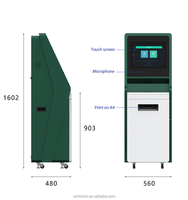 Terminal de libre-service hospitalier tout-en-un Wintronix avec écran tactile, lecteur de codes-barres 2D, reconnaissance faciale, sur pied, SDK numérique