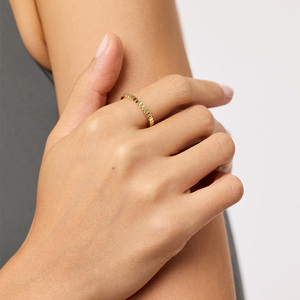 925 Sterling Silver 14/18K mạ vàng/mạ bạc rãnh vô tận Vòng thanh lịch sọc vàng trang sức phụ nữ quyến rũ Vòng - Product Image 3