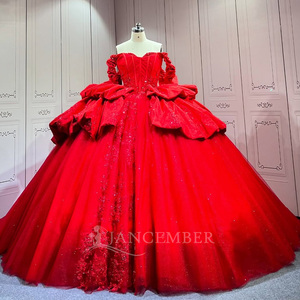 Vestido de Quinceañera Rojo Lsmu174, Vestidos de 15 Años, Moda Quinceañera, Vestido de XV Años, Talla Jancember - Product Image 3