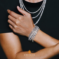 Vente en Gros Chaîne Tennis Diamant Moissanite VVS Or 14K 18K Argent Sterling 925 3mm 4mm 5mm Bijoux Fins Hommes Femmes Bracelet Collier