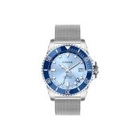 Montre de plongée automatique mécanique de luxe GMT, étanche à 300 m, bracelet en acier maillé, cadran bleu, lumineux, montre de plongée pour homme
