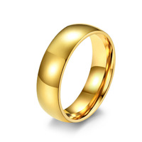Großhandel Hochglanzpolierte 2mm 4mm 6mm 8mm 18k Gold Edelstahl Punk-Ringe Beliebte Schlichte Blanko-Partnerringe für Männer und Frauen