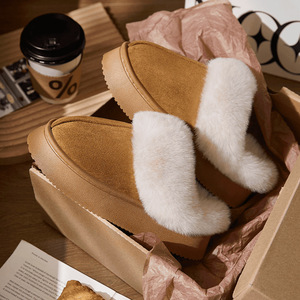 Stivali Invernali Soffici in Pelliccia all'Ingrosso per Donna con Suola Spessa Morbida Scarpe da Casa Calde e Traspiranti Pantofole Comode da Donna - Product Image 6