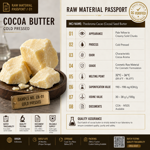 Manteca de <span class=keywords><strong>Cacao</strong></span> Orgánica Natural (Manteca de Semilla de Theobroma <span class=keywords><strong>Cacao</strong></span>) Prensada en Frío, Grado Cosmético para Formulaciones de Cuidado de la Piel y el Cabello, Cruda - Product Image 2