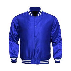 Chaqueta Varsity de Satén Personalizada a Precio de Fábrica para Hombre, Chaqueta de Satén Informal de Cuello Alto y Color Sólido para Hombre al por Mayor - Product Image 2