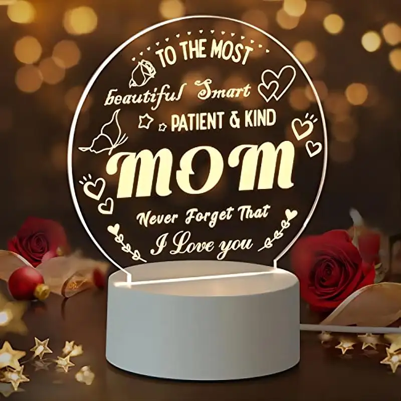2023 new product Creative Erasable Luminous 3d Happy Mothers Day wedding souvenirs Gifts for women