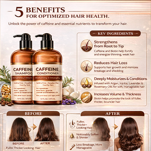 Set <span class=keywords><strong>de</strong></span> Champú <span class=keywords><strong>y</strong></span> Acondicionador con Cafeína para Dar Volumen, Engrosar <span class=keywords><strong>y</strong></span> Estimular el Crecimiento del Cabello, Sin <span class=keywords><strong>Sulfatos</strong></span> ni <span class=keywords><strong>Parabenos</strong></span>, Hidratante para el Cabello - Product Image 4