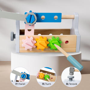COMMIKI éducatif enfants en <span class=keywords><strong>bois</strong></span> entretien boîte à <span class=keywords><strong>outils</strong></span> vis démontage écrou outil à main Table jouets éducatifs pour bébés garçons - Product Image 2