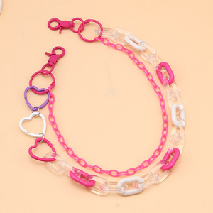 Chaîne de taille unisexe en acrylique en forme de cœur Yueli, style punk, pour usage quotidien, chaîne de corps tendance à plusieurs tours en résine lucite - Product Image 4