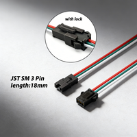 Connecteur à sertir JST SM 3 broches mâle/femelle pour câble électrique d'ordinateur/moto avec conducteur en cuivre étamé pour éclairage LED