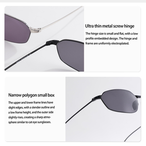 Rectangle Metal Sunglasses UV400 Protection Thin Frame Driving <b>Shades</b> Fashion Business Outdoor <b>Sun</b> Glasses Custom Logo - Product Image 6