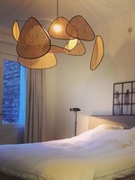 Nouvelle vente : Lustre rustique décoratif en rotin et osier, luminaire suspendu en bambou tressé pour cuisine et salle à manger