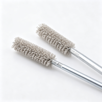 Brosse industrielle en fil d'aluminium oxyde abrasif, double tige, double spirale torsadée, non-abrasive, pour polissage