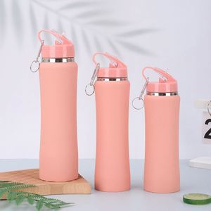 Bouteille d'eau sport en acier inoxydable à double paroi isolée sous vide, avec couvercle à paille, anti-fuite, portable, 600ml 750ml - Product Image 2